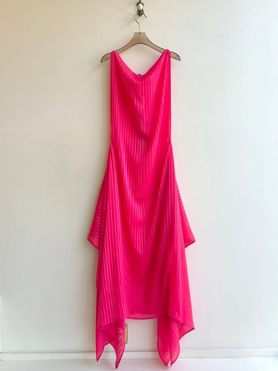 Zero-Waste Dress in Watermelon Pink Stripe - Made X Hudson