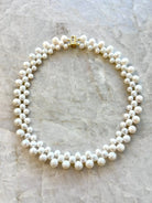 Triple Baroque Pearl Choker 16" Necklace 18k Gold Fill Closure - Made X Hudson