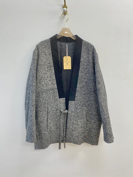 The Kooples | Wool Black & Grey Brocade Smoking Jacket