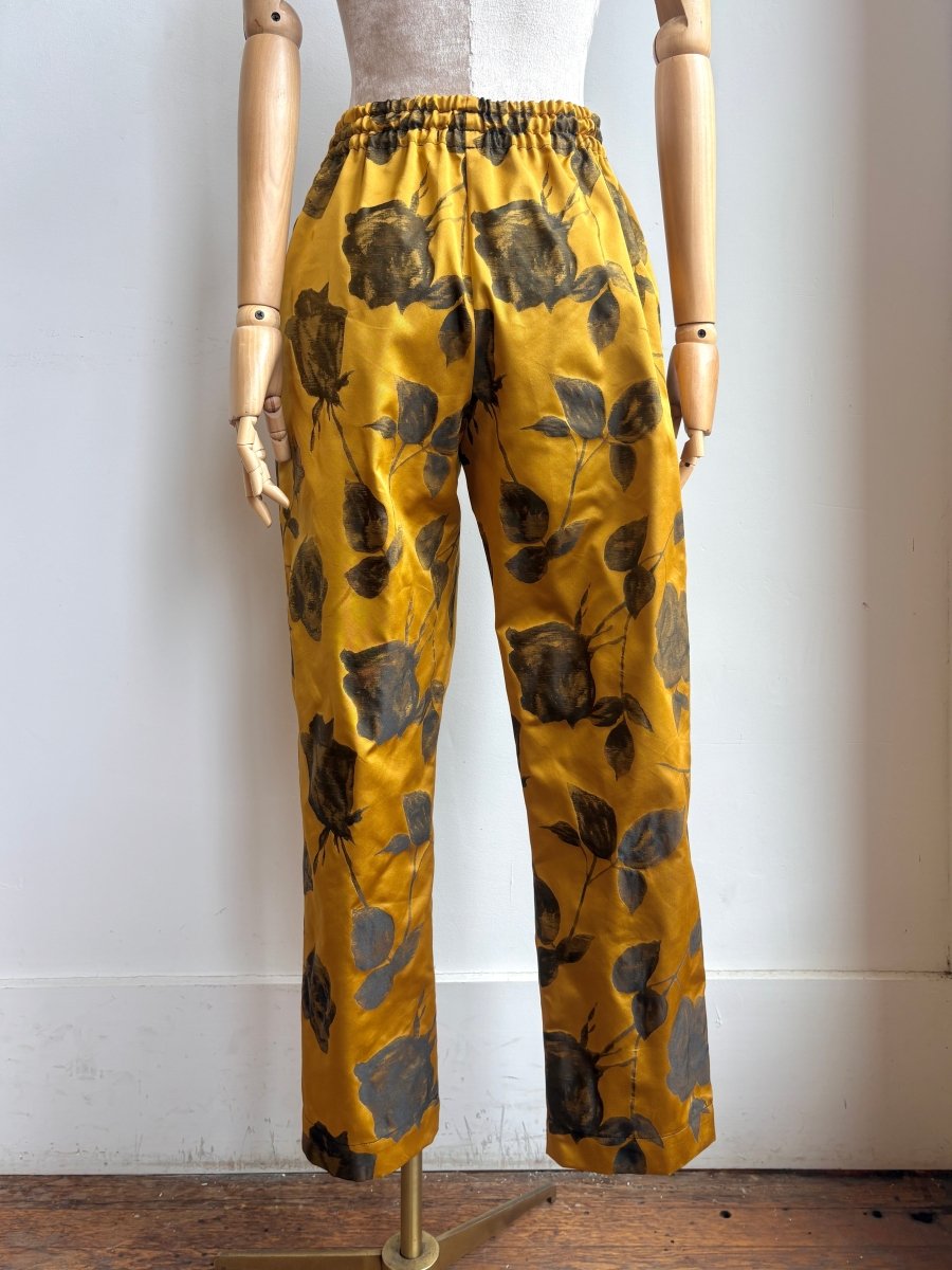 Honey Gold and Black Rose Jacquard Joggers - Made X Hudson