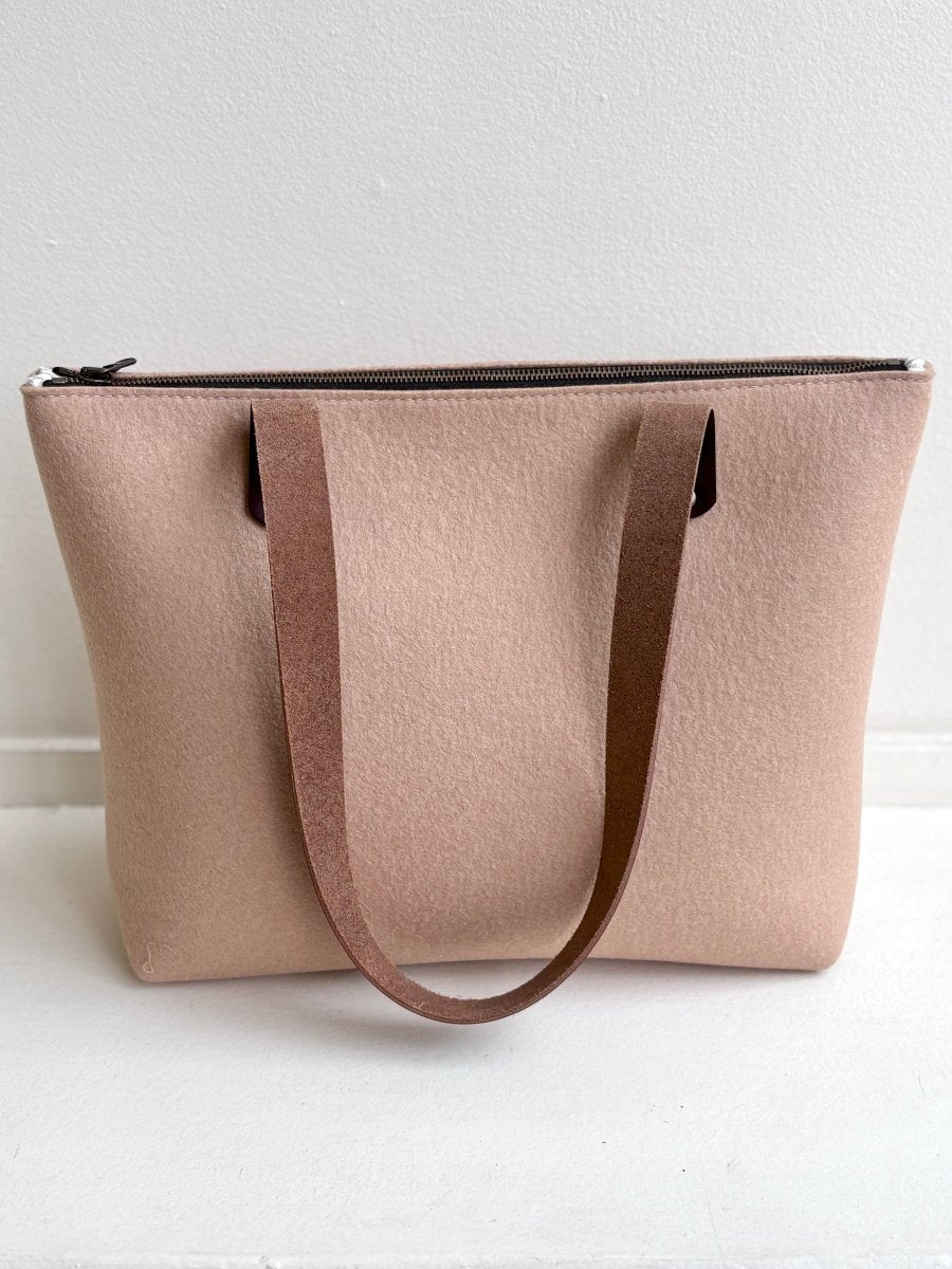 Large Wool Felt Bag in Almond - Made X Hudson