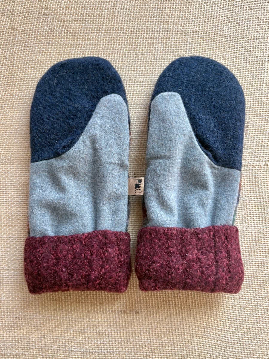 Green, Orange, Grey, Burgundy Women’s Wool Mittens - Made X Hudson
