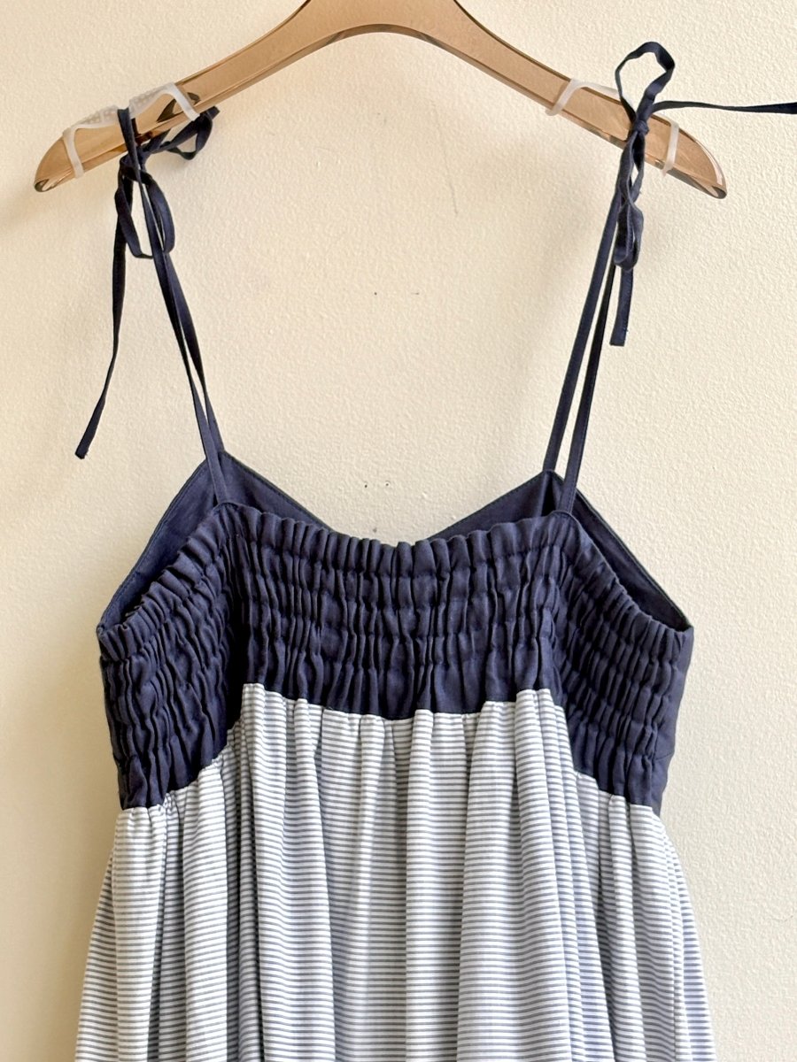 Fitted Navy Blue Tiered Dress - Made X Hudson