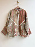 Reversible Ladhiya Quilted Jacket in Colors Fawn, Terracotta, Cream & Taupe, Crimson, Black - Made X Hudson