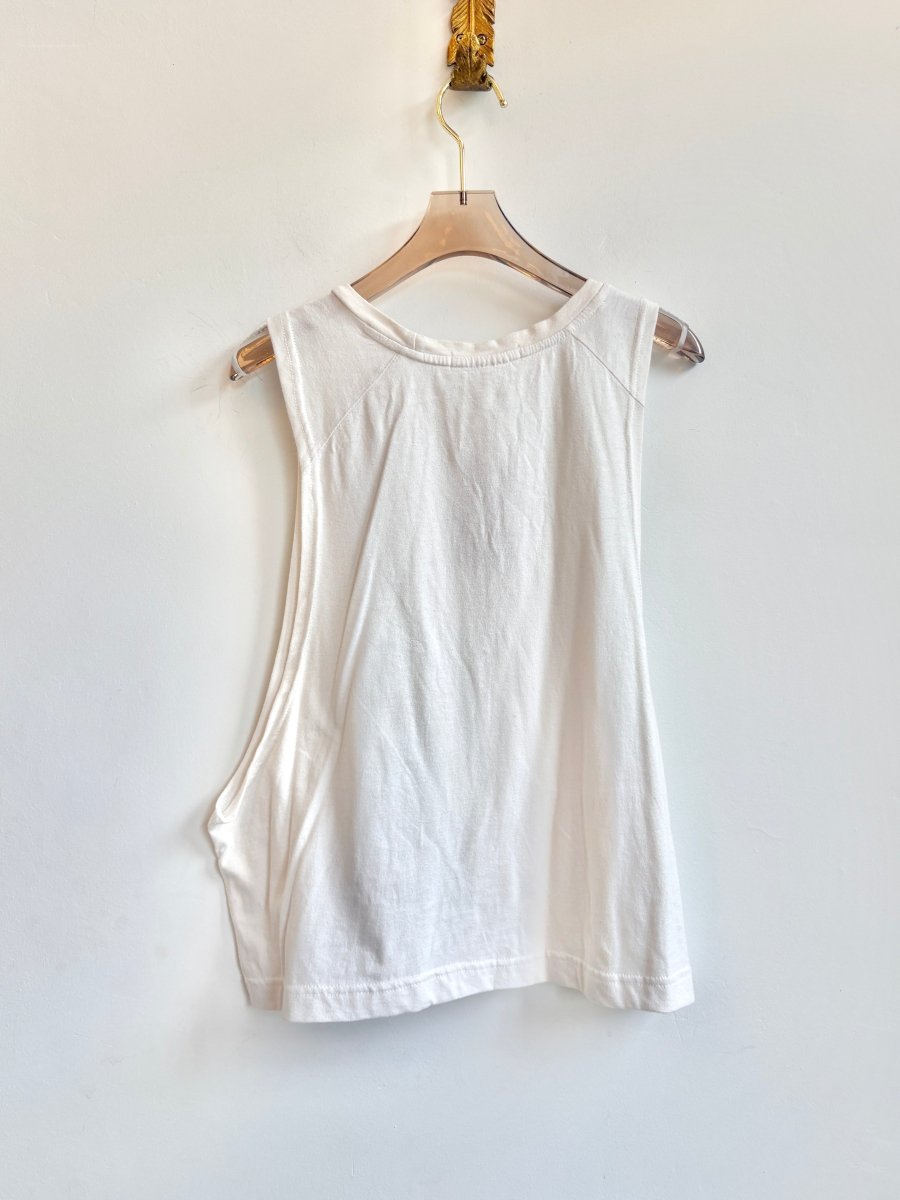 Cropped Plain White Sleeveless Tee (Reworked) - Made X Hudson