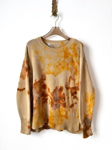 Marigold Bloom Cotton Sweater | Hand Dyed (Reworked) - Made X Hudson