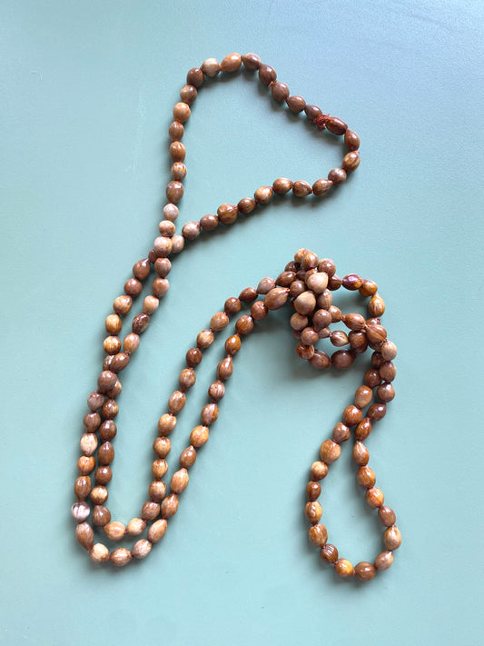 Wood Bead Costume Necklace