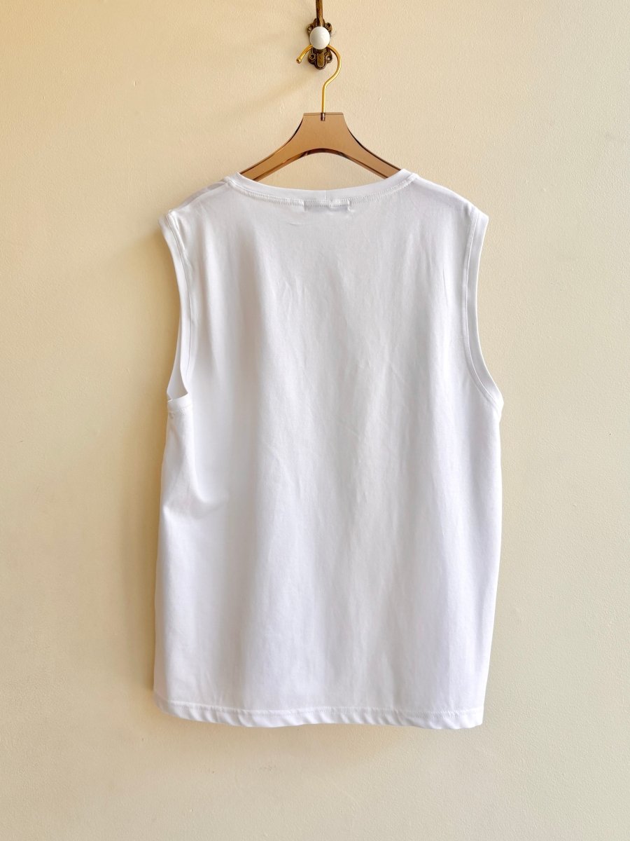 Muscle Tee in White Cotton - Made X Hudson