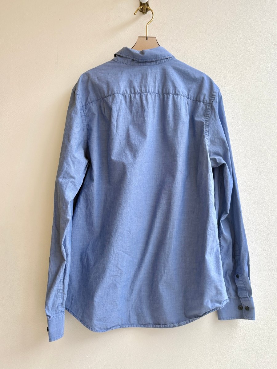 “Colin” Blue Chambray Artichoke Pocket Print (Reworked) - Made X Hudson