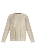 Oversized Cotton Cable Knit Sweater - Antique White - Made X Hudson