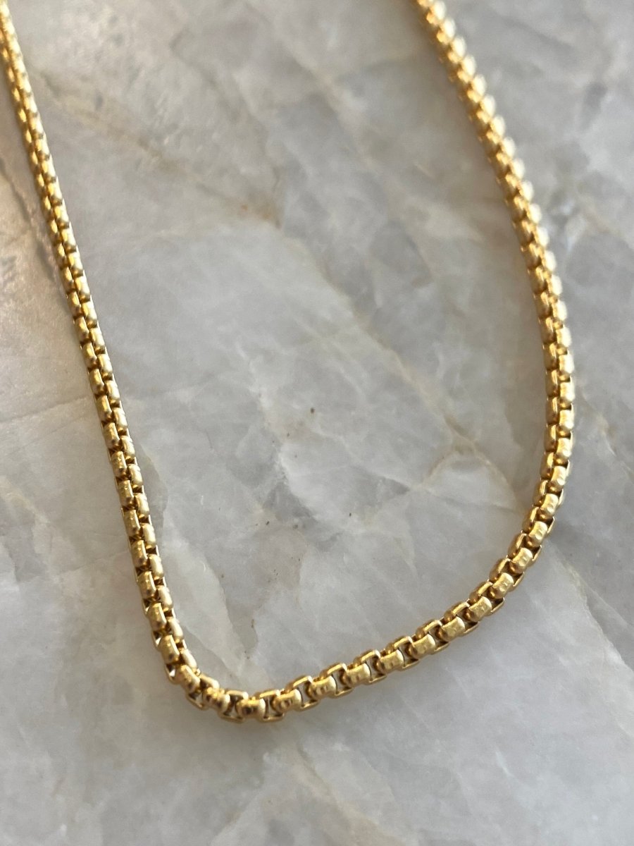 18k Gold Plated Stainless Steel Box Chain Necklace - Made X Hudson