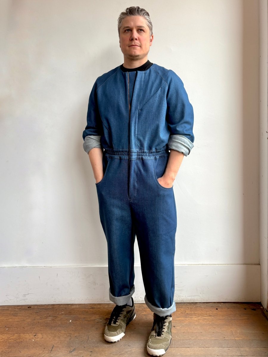 Denim and Gold Stitching Jumpsuit - Made X Hudson