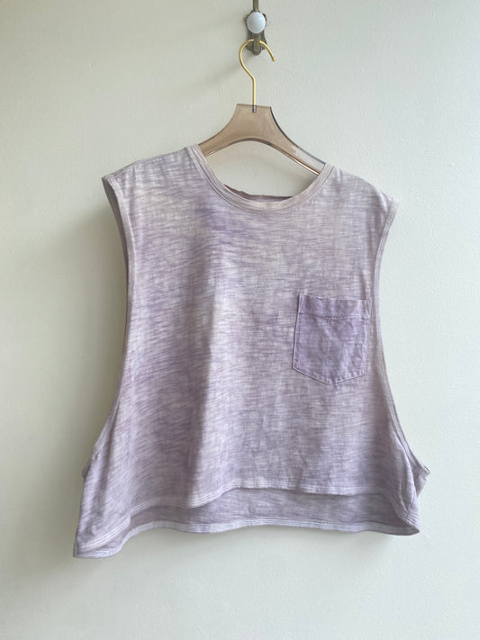 Crop Tee (Natural Purple Vintage Dye)