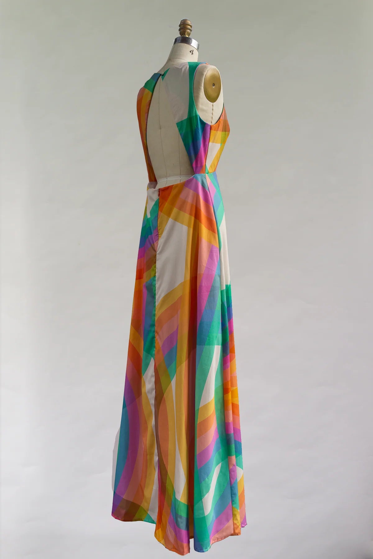 Rainbow Sleeveless “Origami” Dress - Made X Hudson