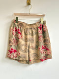 Silk Art Nouveau Floral Print Town Shorts - Made X Hudson