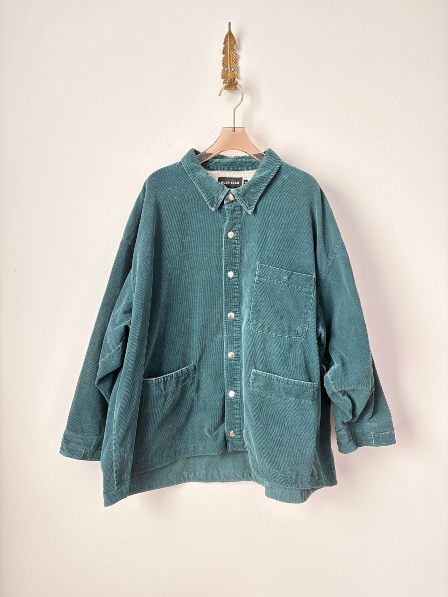 Dark Teal Three - Pocket Corduroy Shirtjacket (Reworked) - Made X Hudson