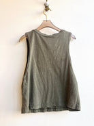 Cropped Hand Embroidery Daisies Sleeveless Tee (Reworked) - Made X Hudson