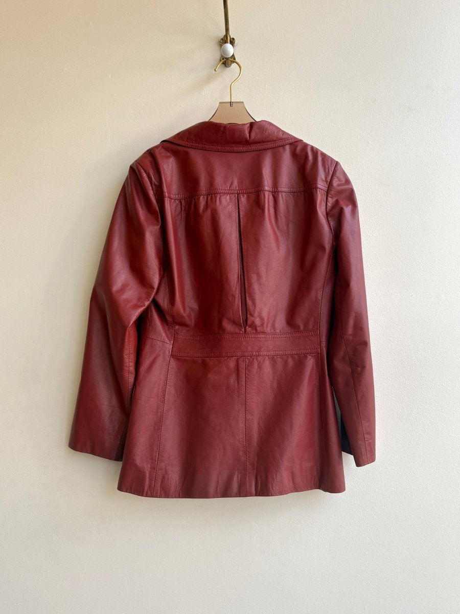 Nordstrom | Brick Red Leather Blazer (Vintage) - Made X Hudson