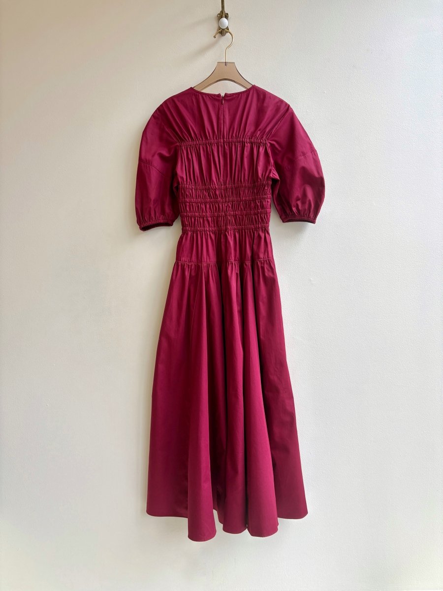 La Ligne | Garnet Red Puff Sleeve Dress (Vintage) - Made X Hudson