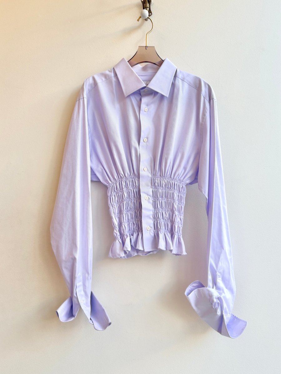 The George Top | Light Lavender Twill w/ Smocked Waist (Reworked) - Made X Hudson