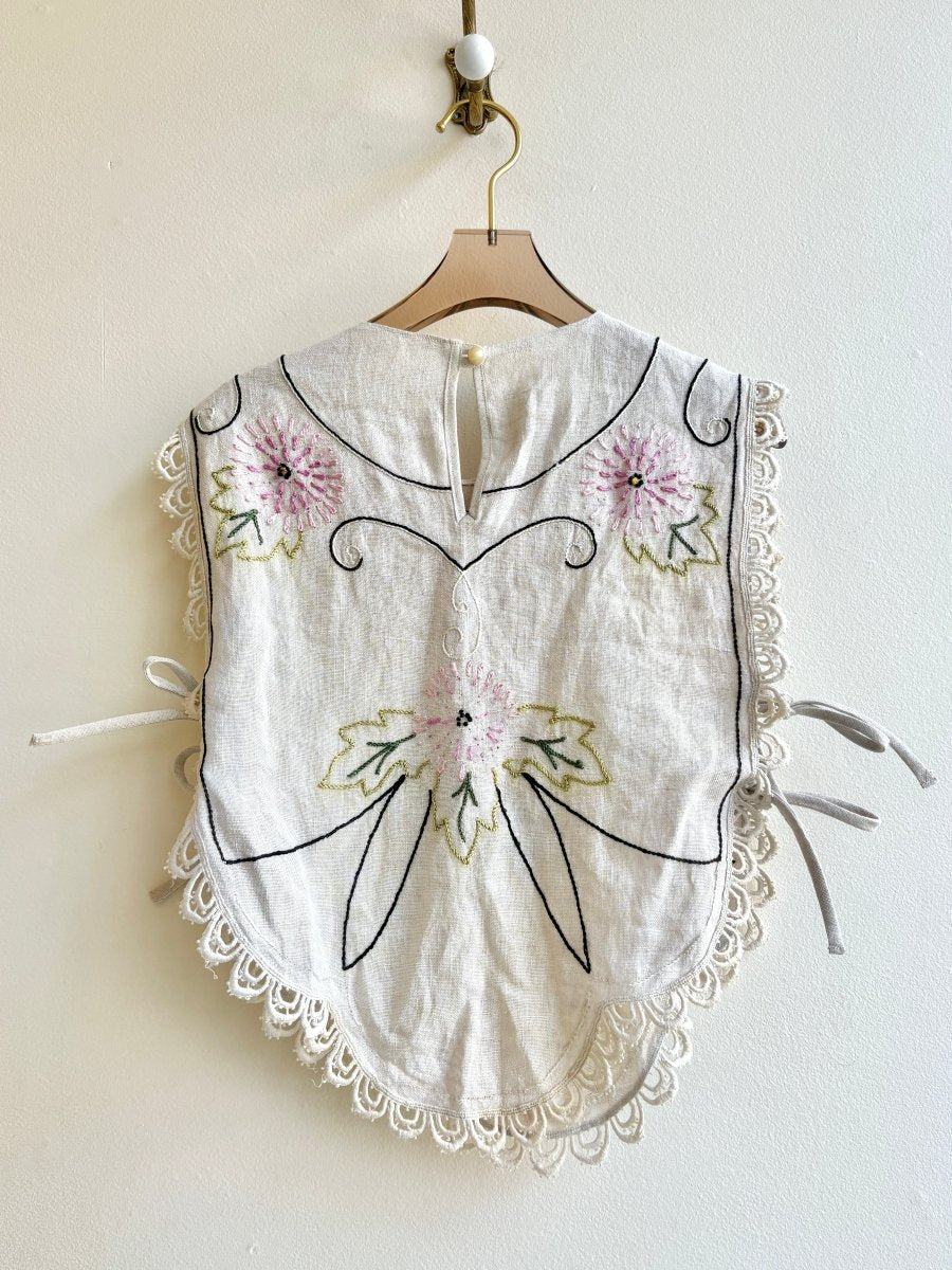 Pink Flower Hand Embroidered Open Sides Tie Top - Made X Hudson