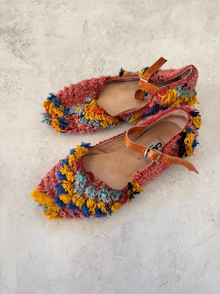 Rudi Babouche Mary Janes “Vino” Blush and Blue (Size 39) - Made X Hudson