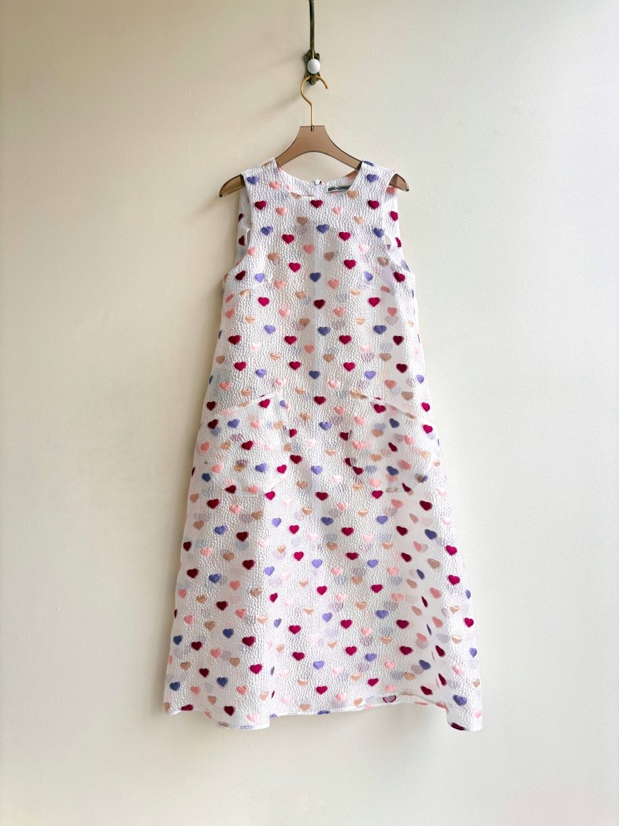 Queen of Hearts Pink, Lavender, & White Chore Dress - Made X Hudson