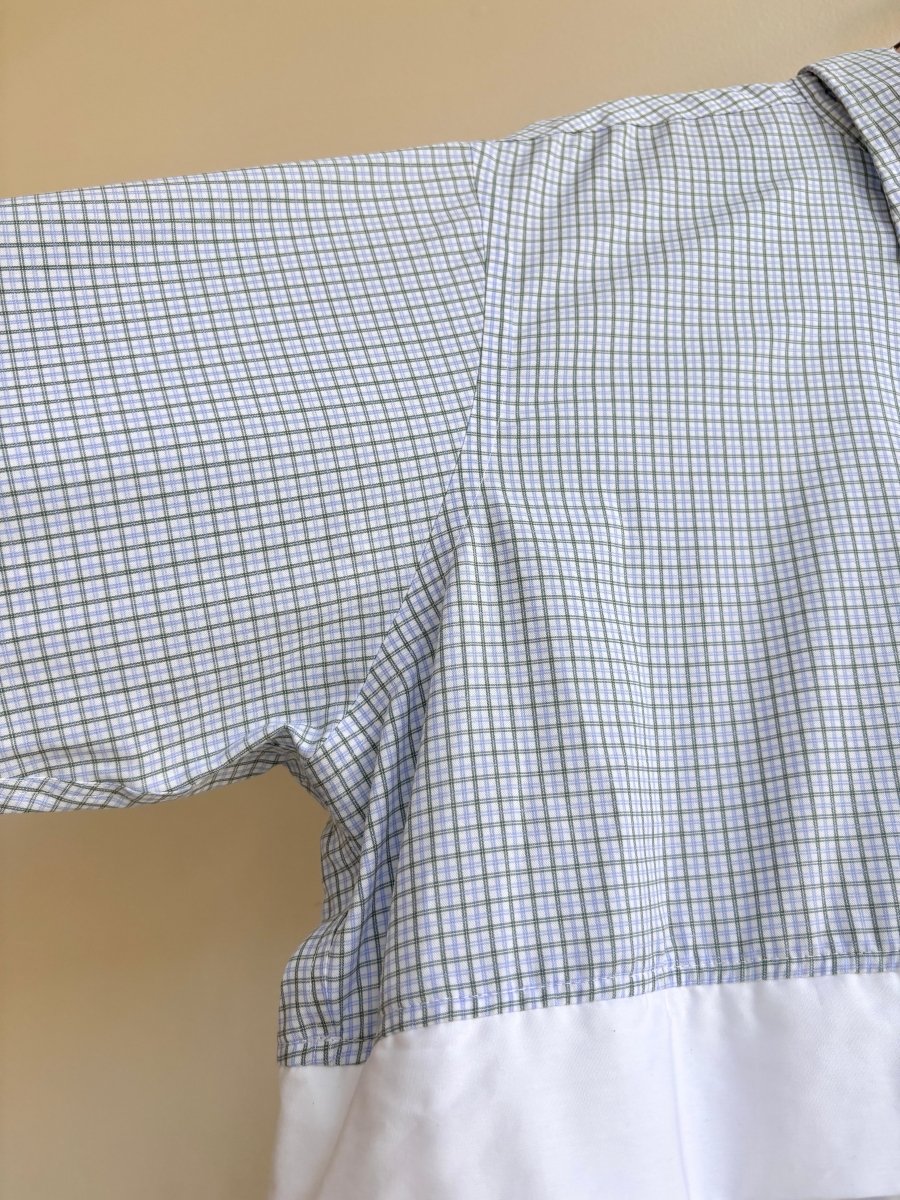 Empire Shirtwaist Dress in Blue, Green, & White Plaid (Reworked) - Made X Hudson