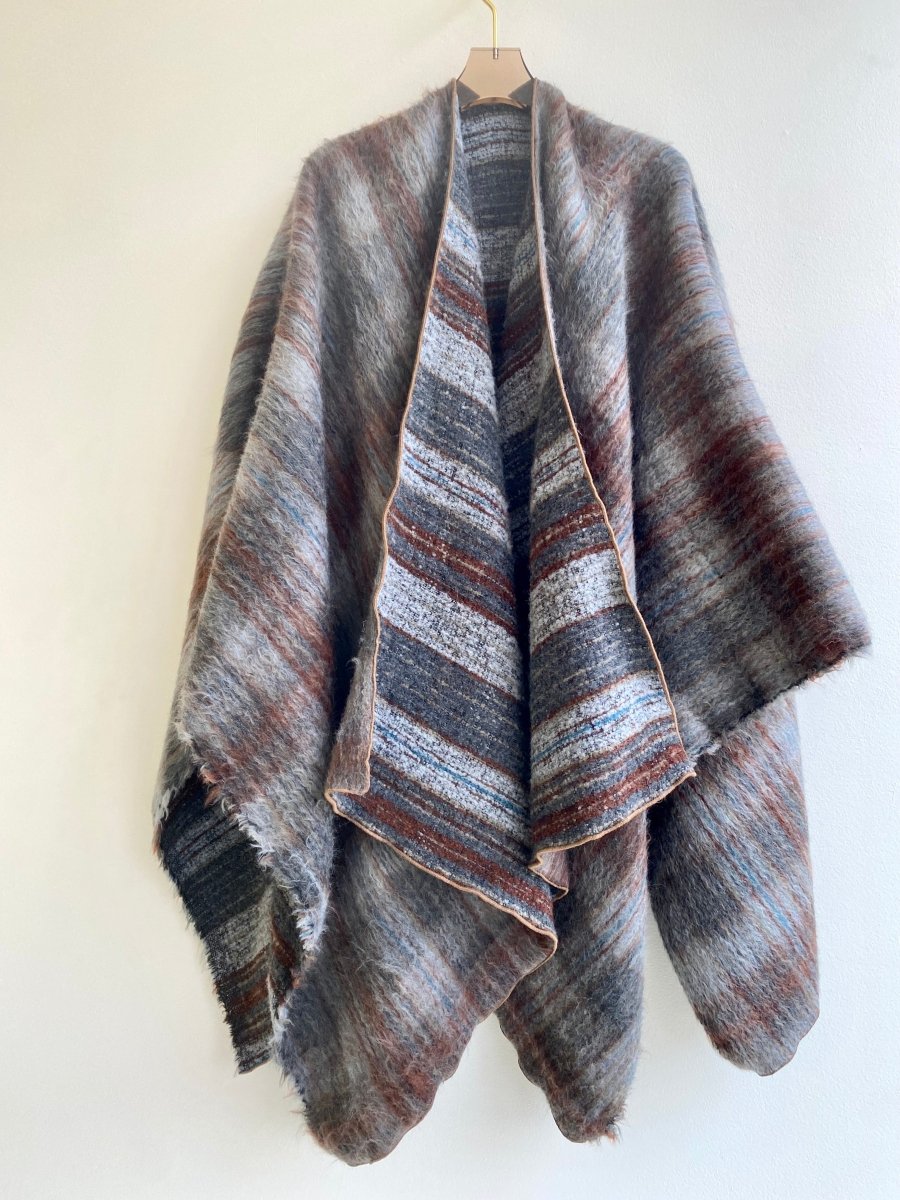 Grey Stripe Zero - Waste Reversible Cape - Made X Hudson