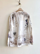 Eco Speckled and Hand Painted Violets Long Sleeve Cotton Shirt (Reworked) - Made X Hudson