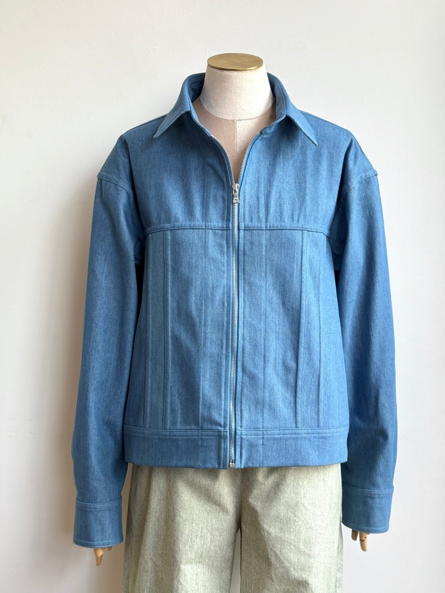 Light Denim Zip - up Leisure Jacket - Made X Hudson