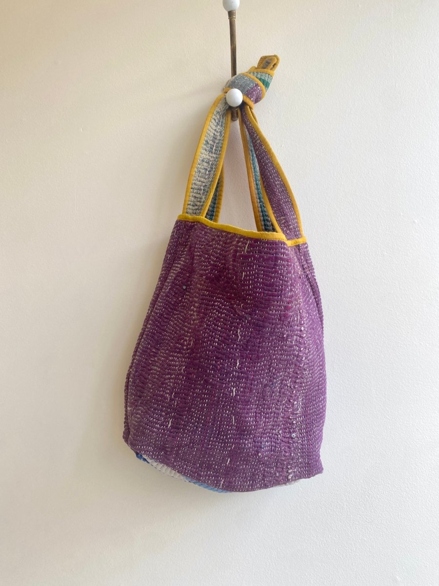 Reversible Xoti II Tote Bag in Colors Blush, Lavender, & Purple, Green - Made X Hudson