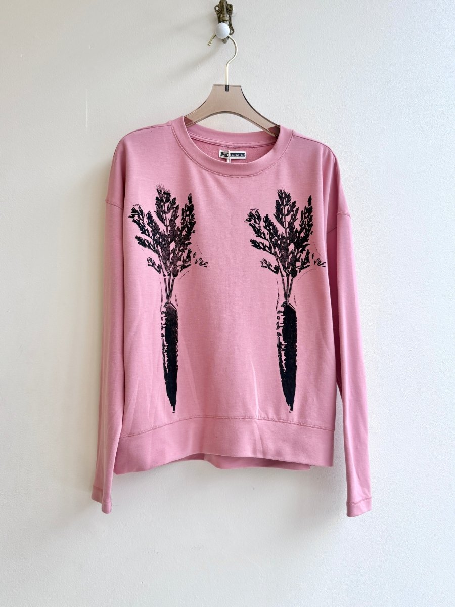 “Cora” Carrot Print Blush Sweatshirt (Reworked) - Made X Hudson
