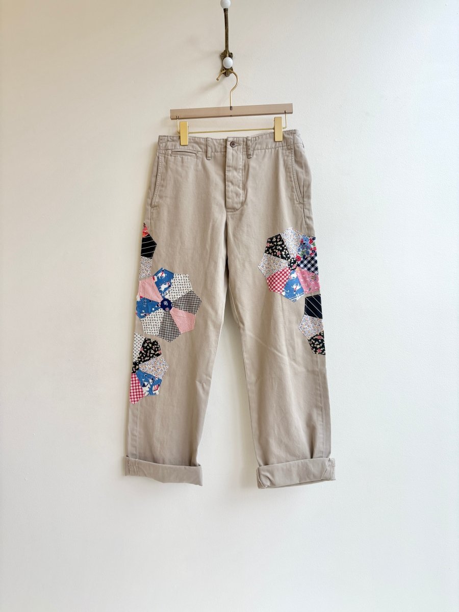 5 Pinwheel Quilted Block Patched Chino Pant (Reworked) - Made X Hudson
