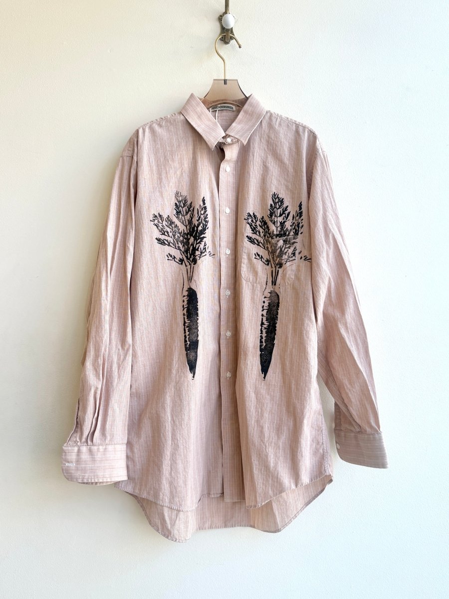 “Robin” Clay Vintage Checker Carrot Print Shirt (Reworked) - Made X Hudson