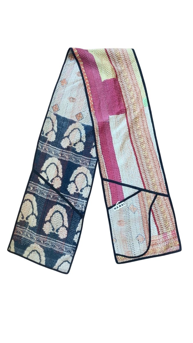 Reversible Quilted Scarf w/ Pockets in Colors Pink, Blue, Purple, Orange, Beige & Purple, Gray, Blue - Made X Hudson