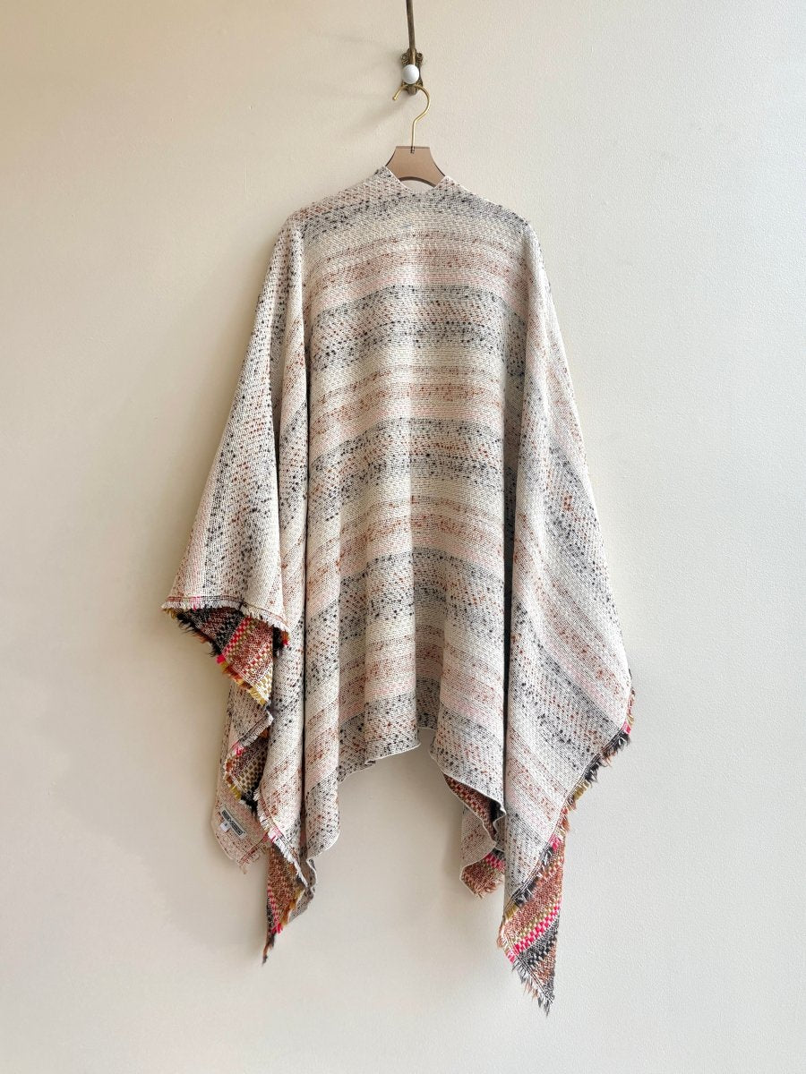 Ochre, Brown, Red, Burnt Orange Stripe Zero - Waste Reversible Cape - Made X Hudson