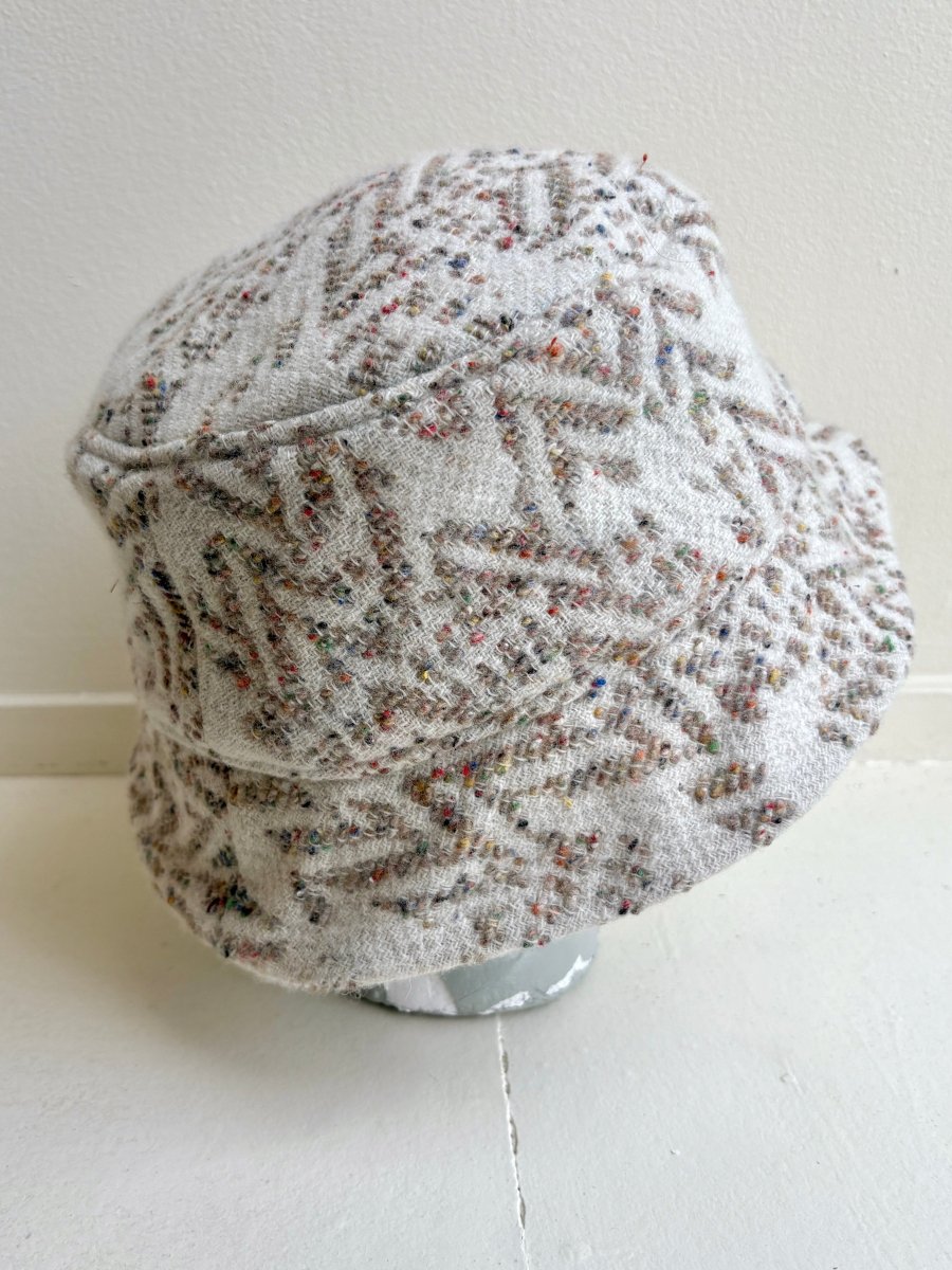 White & Flax Chevron Multi Color Speckled Deadstock Wool Bucket Hat - Made X Hudson