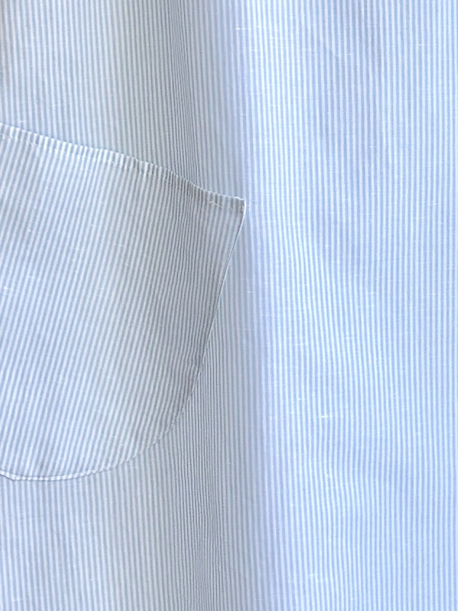 Blue Mini - Stripe Chore Dress w/ Patch Pockets - Made X Hudson
