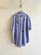 Tiny Print Button Up in Lavender Micro Herringbone | Block Printed (Reworked) - Made X Hudson