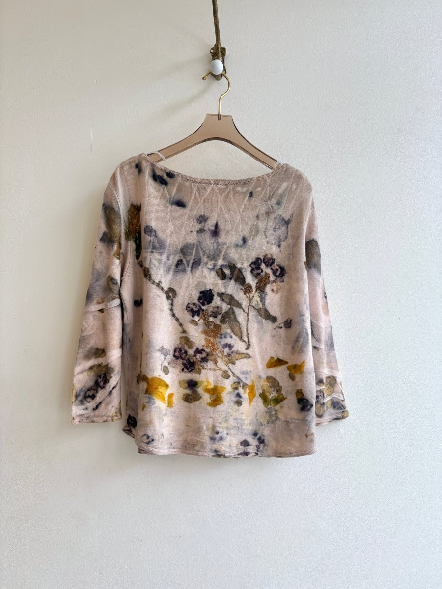 Pale Pink Cashmere Eco Printed Sweater (Reworked) - Made X Hudson