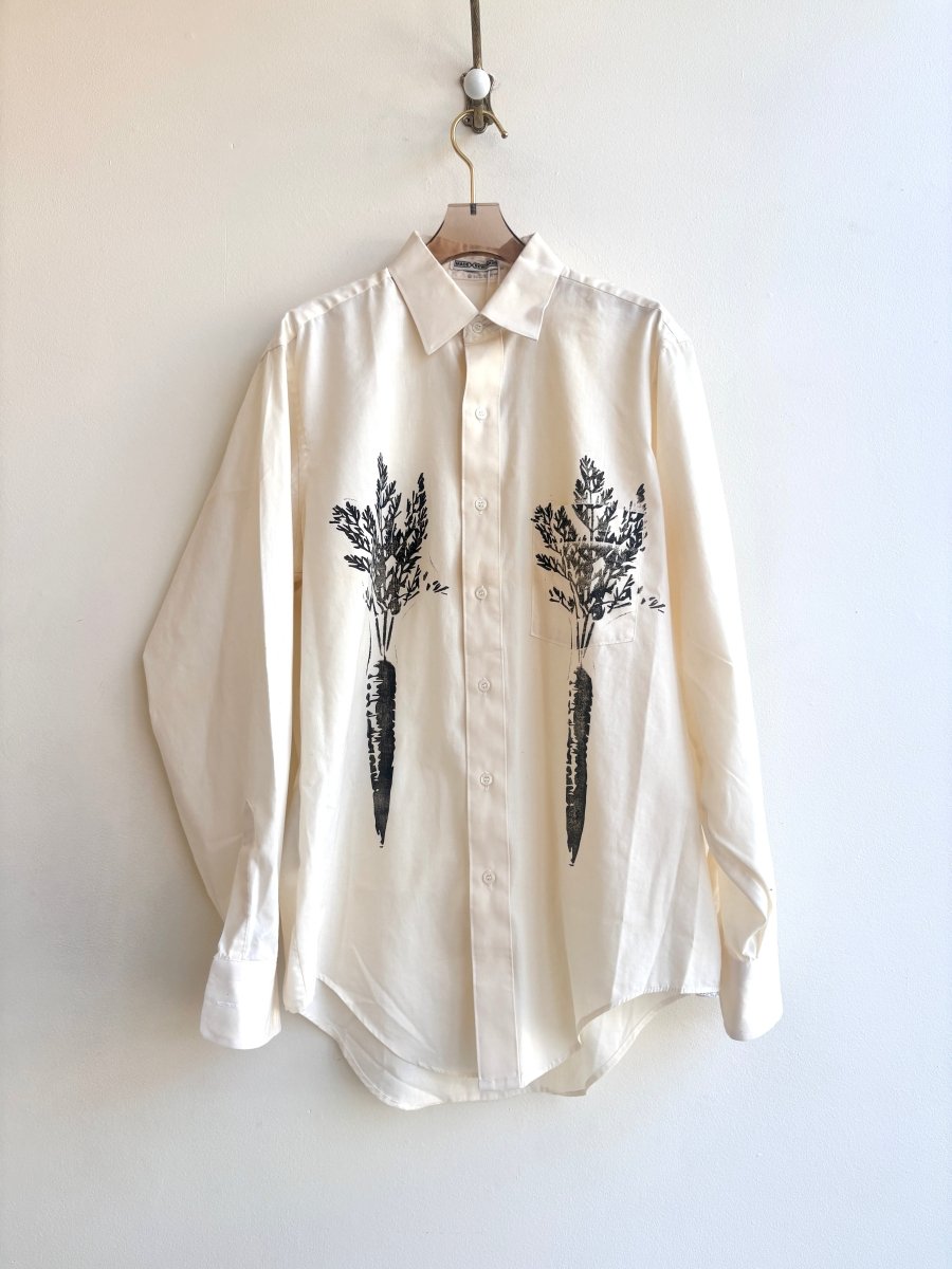 “Jennifer” Eggshell White Carrot Print Shirt (Reworked) - Made X Hudson