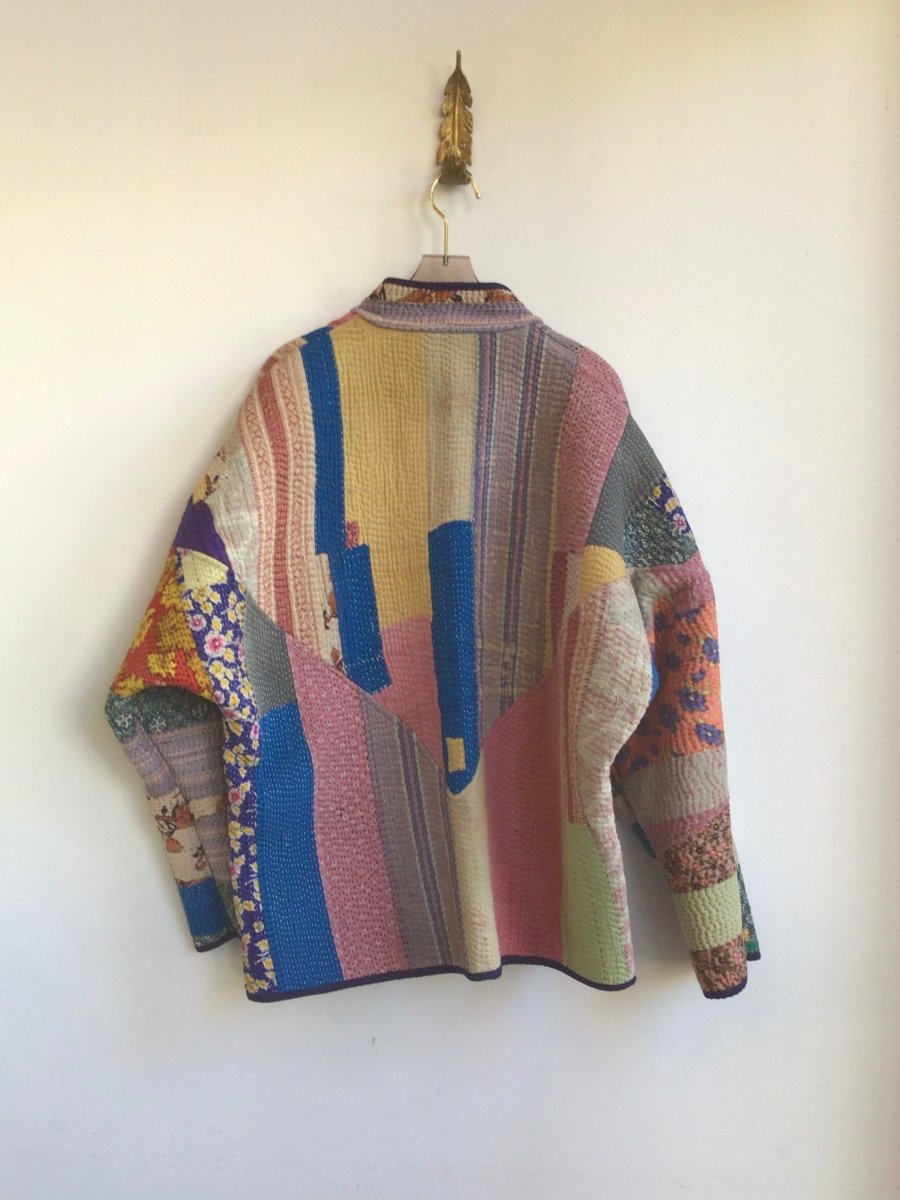 Reversible Ladhiya Quilted Jacket in Blush, Green, Tan, Navy & Yellow, Purple, Pink, Blue, Red - Made X Hudson