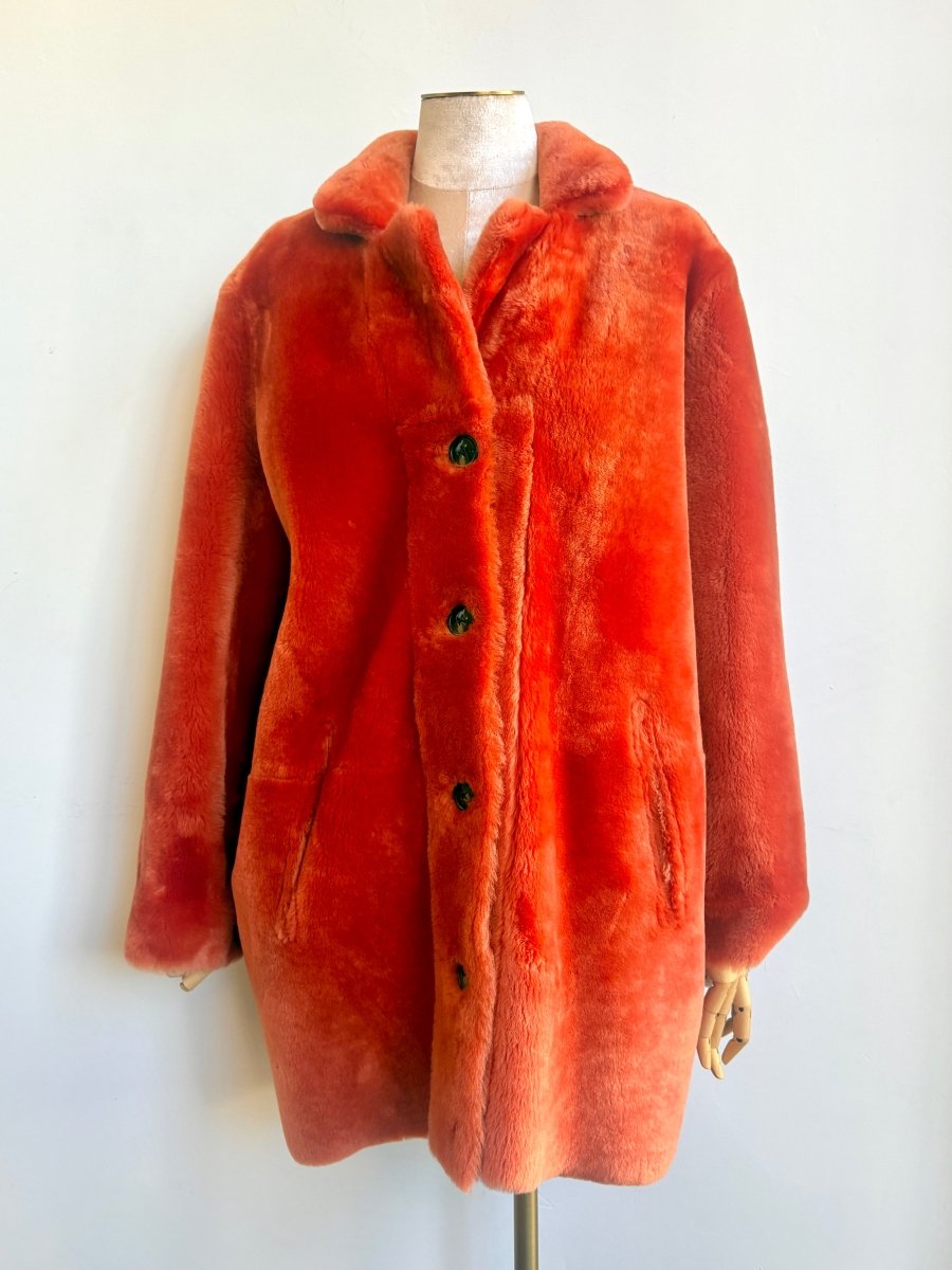 Closed | Spiced Orange Lambskin and Fur Reversible Coat (Vintage) - Made X Hudson