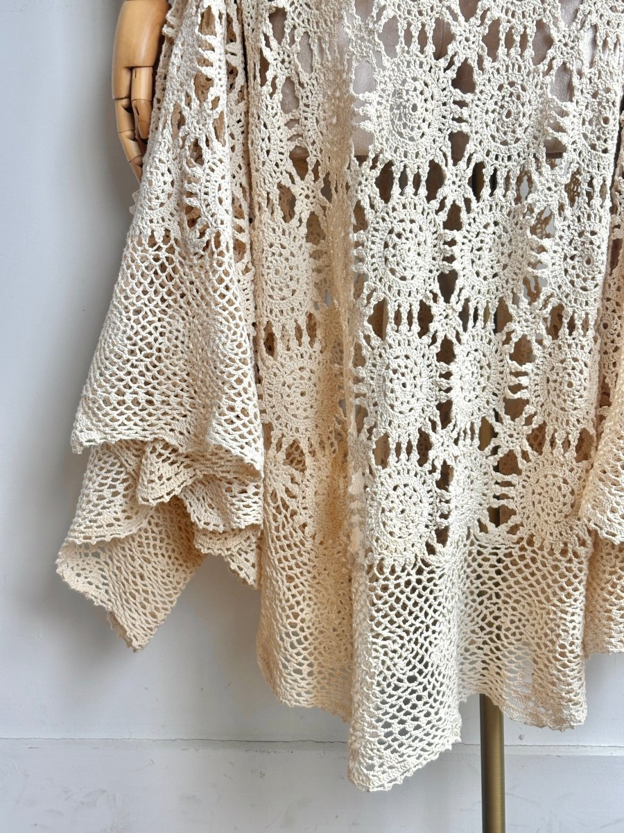 Zero-Waste Dress in Antique White Crochet Lace - Made X Hudson