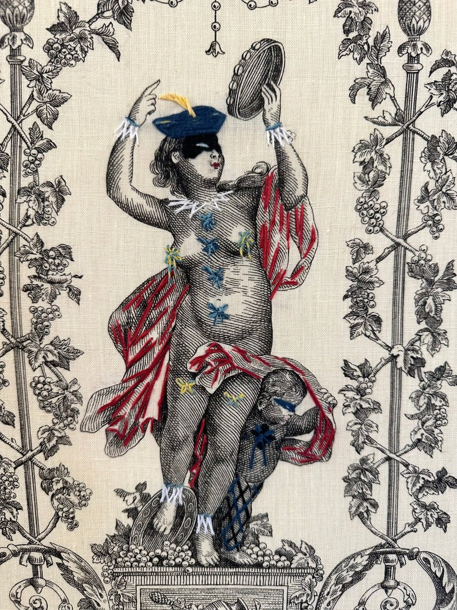 Nude In A Hat Blue & Red Wall Art By Richard Saja - Made X Hudson