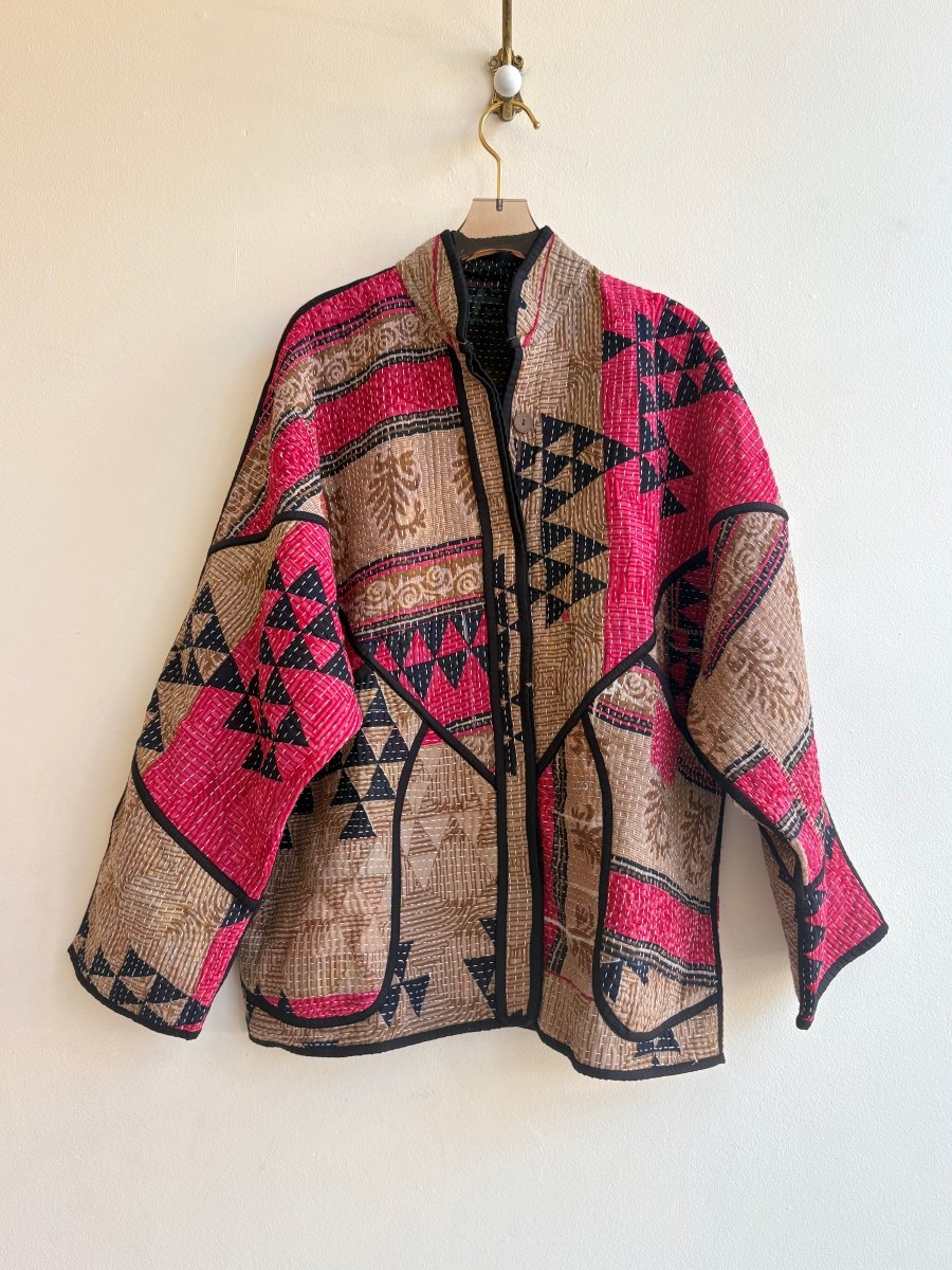 Reversible Ladhiya Quilted Jacket in Colors Forest Green, Gold, Black & Red, Tan, Black - Made X Hudson