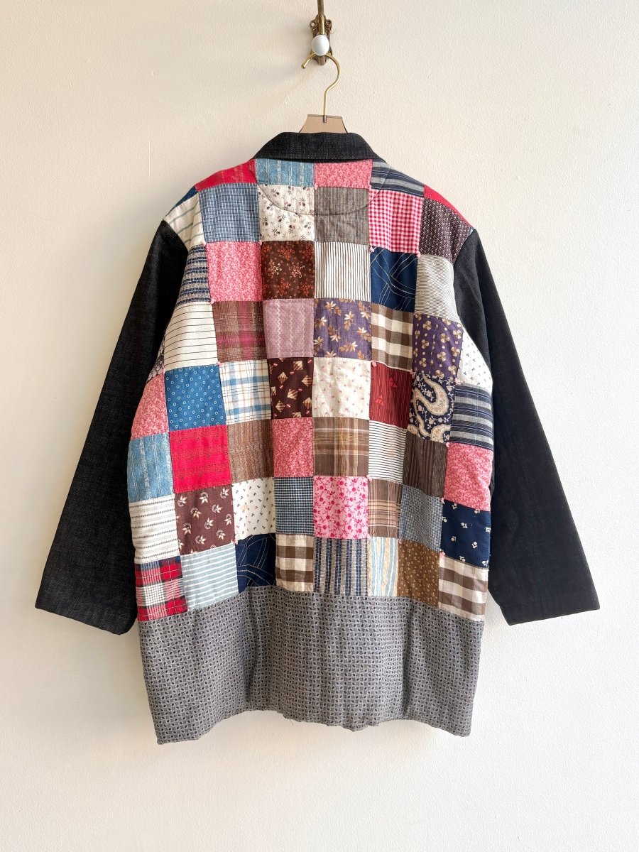 Quilted Front & Black Denim Sleeve Utility Jacket - Made X Hudson