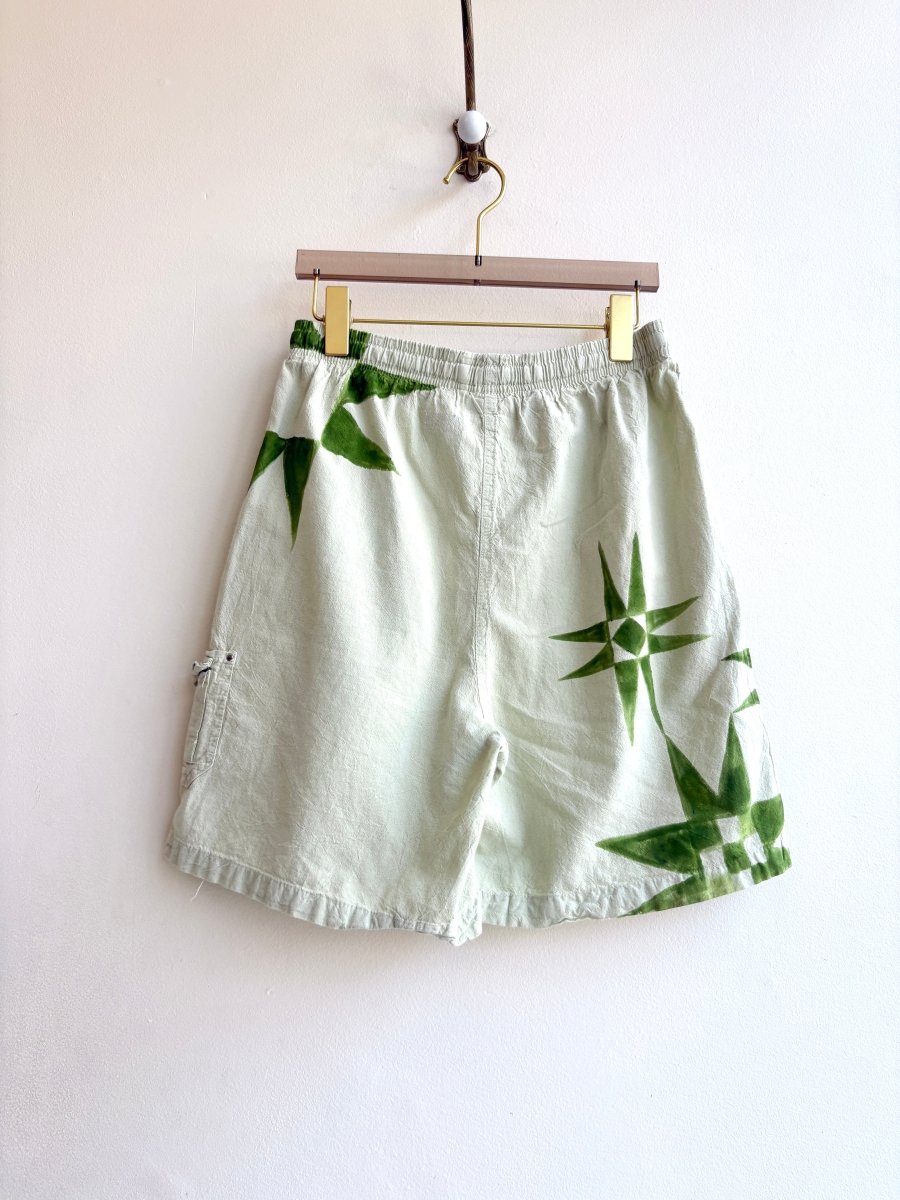 Sawtooth Honeydew Cotton Shorts in Lime (Reworked) - Made X Hudson
