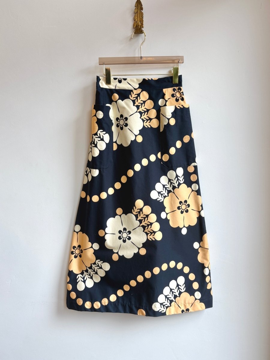 Navy Flower Power “Ross” Maxi Skirt - Made X Hudson